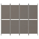 4-panels rumdeler 200x200 cm stof antracitgrå