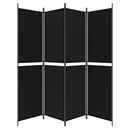 4-panels rumdeler 200x200 cm stof sort