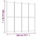 4-panels rumdeler 200x200 cm stof sort