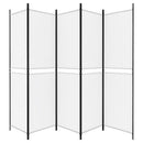 5-panels rumdeler 250x200 cm stof hvid