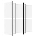 5-panels rumdeler 250x200 cm stof hvid