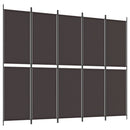 5-panels rumdeler 250x200 cm stof brun