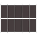 5-panels rumdeler 250x200 cm stof brun