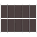 5-panels rumdeler 250x200 cm stof brun