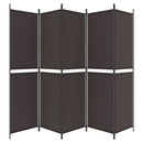 5-panels rumdeler 250x200 cm stof brun