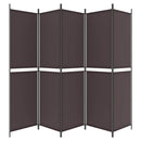 5-panels rumdeler 250x200 cm stof brun