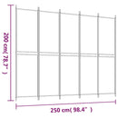 5-panels rumdeler 250x200 cm stof brun