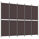 5-panels rumdeler 250x200 cm stof brun