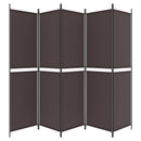 5-panels rumdeler 250x200 cm stof brun