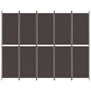 5-panels rumdeler 250x200 cm stof brun