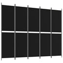 5-panels rumdeler 250x200 cm stof sort