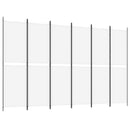 6-panels rumdeler 300x200 cm stof hvid