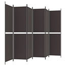 6-panels rumdeler 300x200 cm stof brun