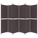 6-panels rumdeler 300x200 cm stof brun