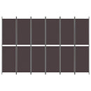 6-panels rumdeler 300x200 cm stof brun