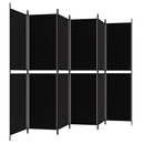 6-panels rumdeler 300x200 cm stof sort