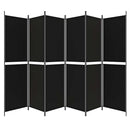 6-panels rumdeler 300x200 cm stof sort
