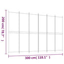 6-panels rumdeler 300x200 cm stof sort
