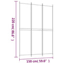 3-panels rumdeler 150x220 cm stof hvid