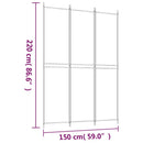 3-panels rumdeler 150x220 cm stof sort