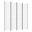 4-panels rumdeler 200x220 cm stof hvid