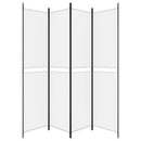 4-panels rumdeler 200x220 cm stof hvid