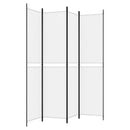 4-panels rumdeler 200x220 cm stof hvid