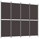 4-panels rumdeler 200x220 cm stof brun