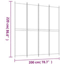 4-panels rumdeler 200x220 cm stof brun