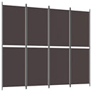 4-panels rumdeler 200x220 cm stof brun