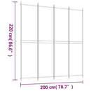 4-panels rumdeler 200x220 cm stof antracitgrå