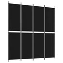 4-panels rumdeler 200x220 cm stof sort