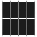 4-panels rumdeler 200x220 cm stof sort