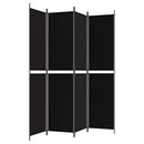 4-panels rumdeler 200x220 cm stof sort