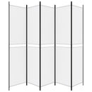 5-panels rumdeler 250x220 cm stof hvid