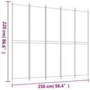 5-panels rumdeler 250x220 cm stof hvid