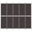 5-panels rumdeler 250x220 cm stof brun