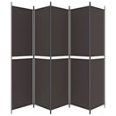 5-panels rumdeler 250x220 cm stof brun