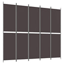 5-panels rumdeler 250x220 cm stof brun