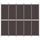 5-panels rumdeler 250x220 cm stof brun