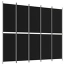 5-panels rumdeler 250x220 cm stof sort