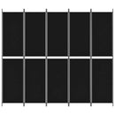 5-panels rumdeler 250x220 cm stof sort