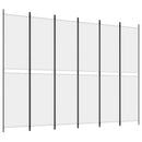 6-panels rumdeler 300x220 cm stof hvid