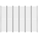 6-panels rumdeler 300x220 cm stof hvid