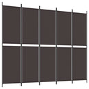 6-panels rumdeler 300x220cm stof brun