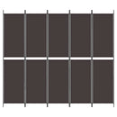 6-panels rumdeler 300x220cm stof brun