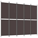 6-panels rumdeler 300x220cm stof brun