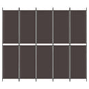 6-panels rumdeler 300x220cm stof brun