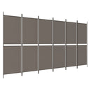 6-panels rumdeler 300x220 cm stof antracitgrå