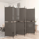 6-panels rumdeler 300x220 cm stof antracitgrå